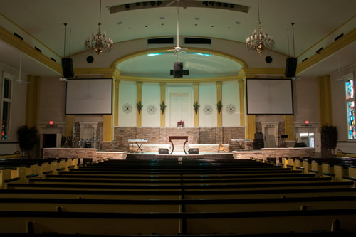 Upgraded church lighting installation