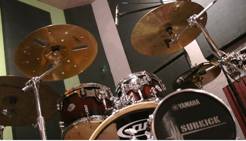 Installed speaker at a Houston performance space
